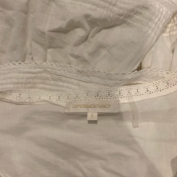 LoveShackFancy Liv Cream Ruffle Dress L - Picture 6 of 6